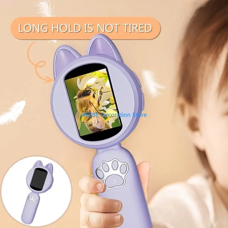 B0KC Kids Pocket Viewer with LCD Display Child Pocket Microscope Handheld Microscope