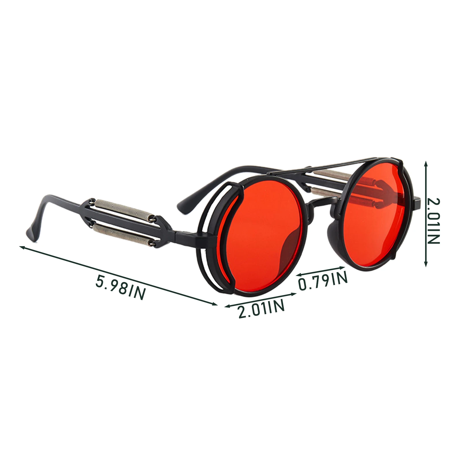 Punk Steampunk Sunglasses Double Spring Leg Glasses Fashion Trend Round Sunglasses Men's Brand Designer Gothic Style Products - view 6