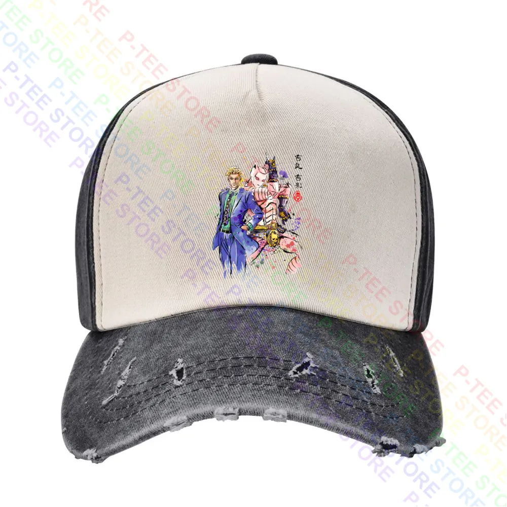 Watercolor Kira Stand Killer Queen Jojos Bizarre Adventure Baseball Cap Snapback Caps Knitted Bucket Hat