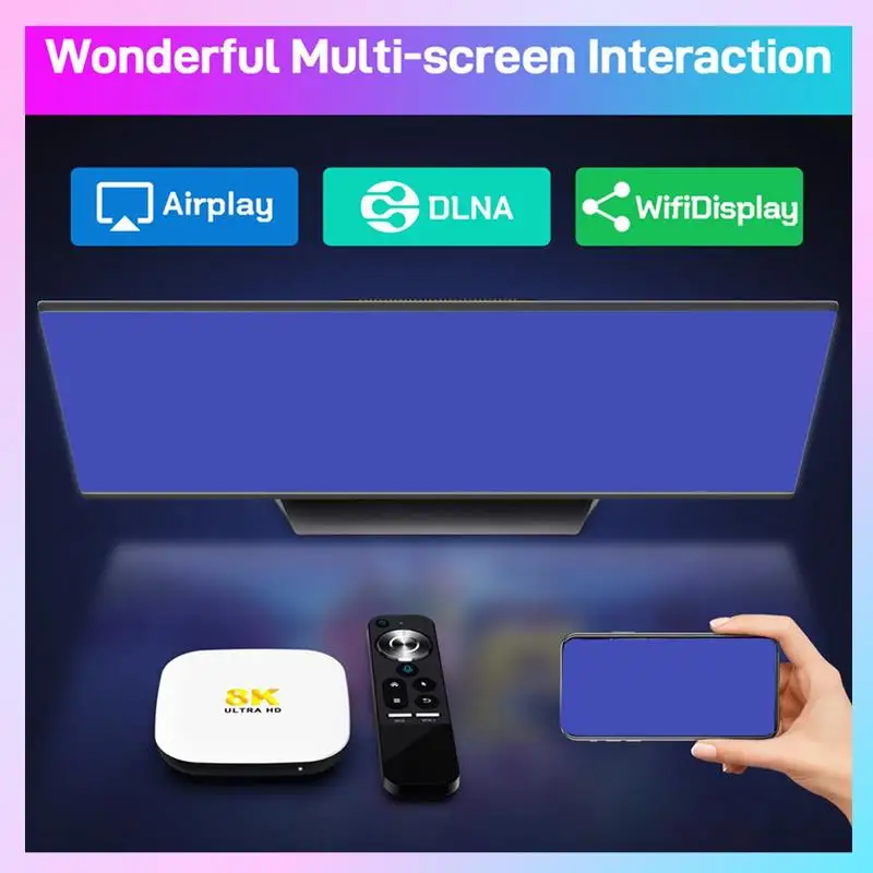 

For H96 Max M2 TV Box 4GB+64GB Android 13 Smart TV Box WIFI6 BT 5.0 8K AV1 Media Player RK3528 TV Set Top Box Durable EU Plug