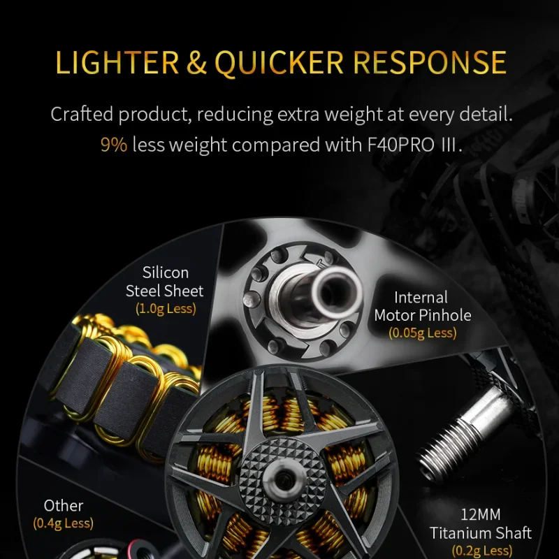 T-MOTOR T-Hobby Drones DIY Parts F40PRO IV Brushless Motor 4-6S KV1950/KV2400 for RC Multirotor Racing Drone FPV Freestyle