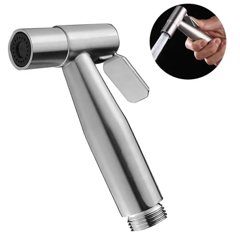 

Stainless Steel Bathroom Spray Toilet Heat-Resistant Handy Handheld Bidet Sprayer High Pressure Bidet Nozzle Plenty Of Uses ni44