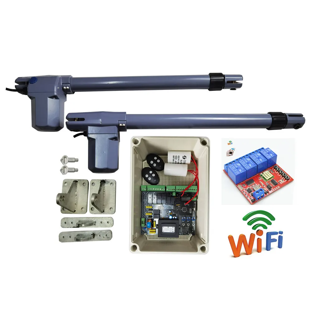 With WIFI Model 500KG Engine Motor System Remote Nice Dual Swing Gate Opener Electric Swing Door 400mm Stroke