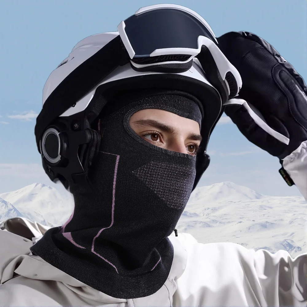 Atmungsaktive Sturmhaube, Ski-Vollgesichtsmaske, Halsabdeckung, winddicht, elastische Kapuze, Sport, Outdoor, Radfahren, Wandern, Camping, Jagd, Fahrrad – Detail 8