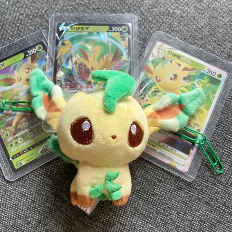 Original Pokemon Plush Keychain Soft And Sticky Doll Series Eevee Vaporeon Jolteon Leafeon Sylveon Glacia Stuffed Plushine Toy