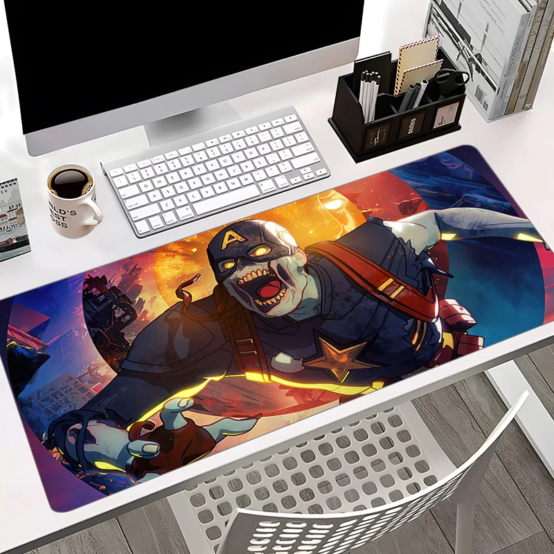 

Captain America Cool Keyboard Pad Anti Slip Gaming Computer Desk Mat Large Mousepad Anime PC Rubber Gamer Playmat XXL Mouse Pad