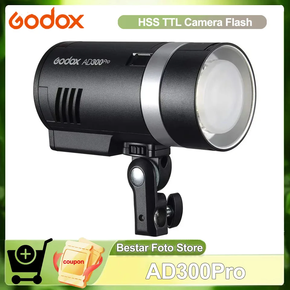 

Godox AD300Pro Outdoor Flash 1/8000S HSS TTL Camera Flash 3000-6000k 2.4Ghz 300W Powerful Strobe for Photography