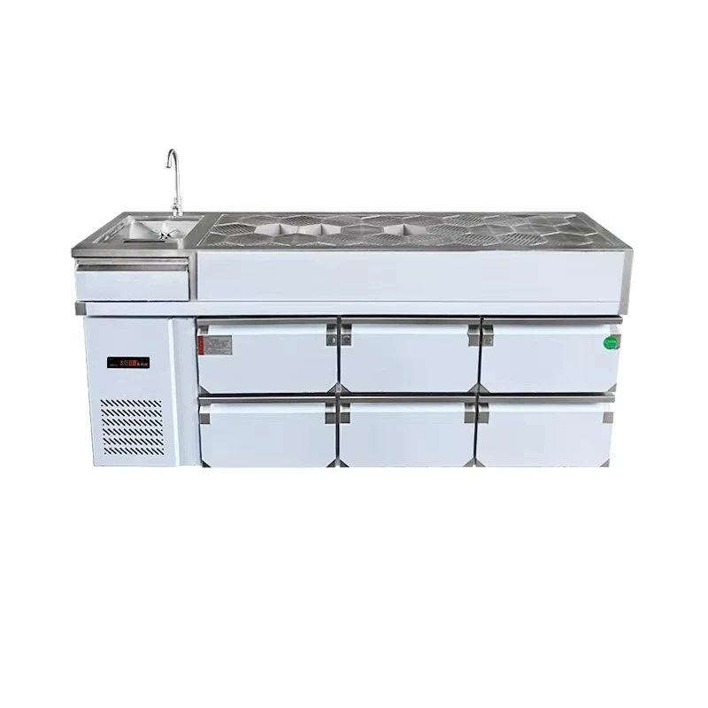 Commercial Bar Honeycomb Bartender Special Cocktail Stainless Steel Bar Counter Refrigerator Drawer Console