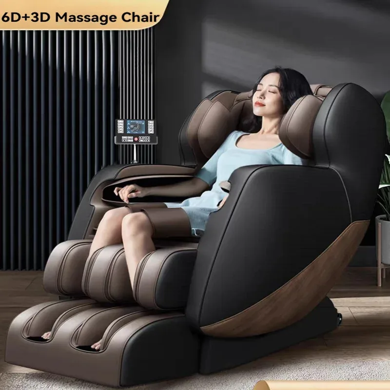 

6D+3D Massage Chairs Full Body And Recliner Zero Gravity Extended Sl-Track Dual Core With Heating Relaxation Massage Chair