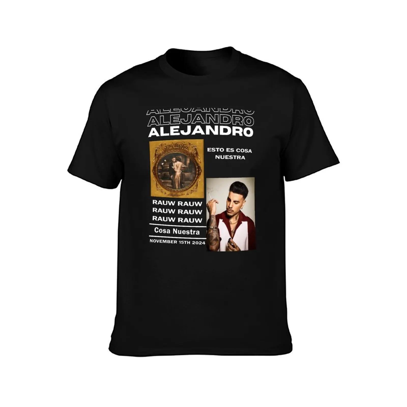 Rauw Alejandro Retro T-Shirt Work Short Sleeve Cotton Top T-Shirt
