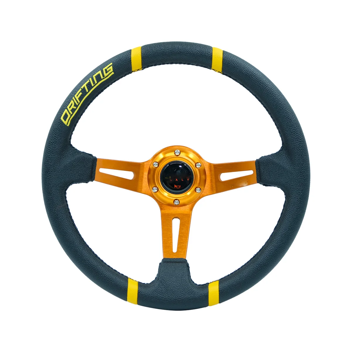 

14 Inch 350MM Deep Concave Gold Rim Racing Game Steering Wheel Modification Car Wheel for Gaming