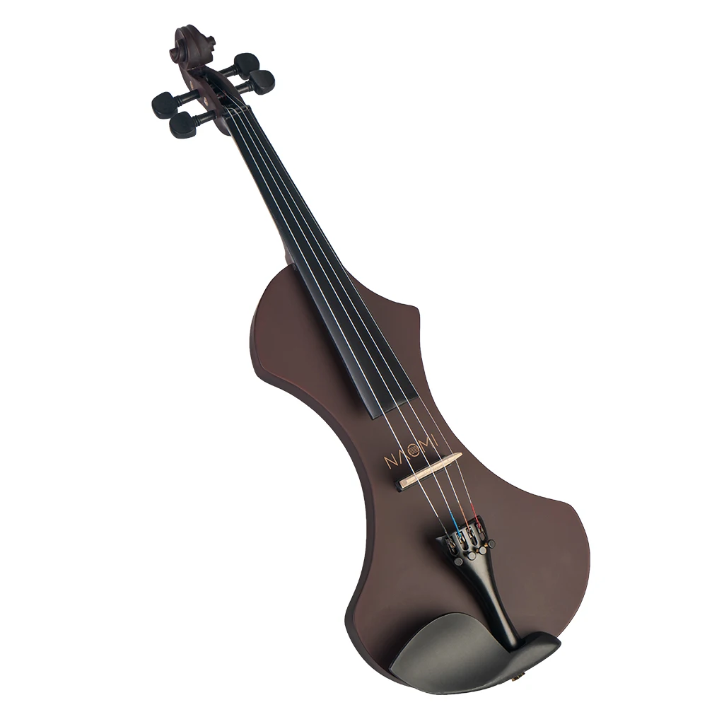 Silent Wine Red Electric Solid Wood Violin W/Violin Case+Bow+Headphones+Rosin+Audio Cable, Size 4/4(Full Size)