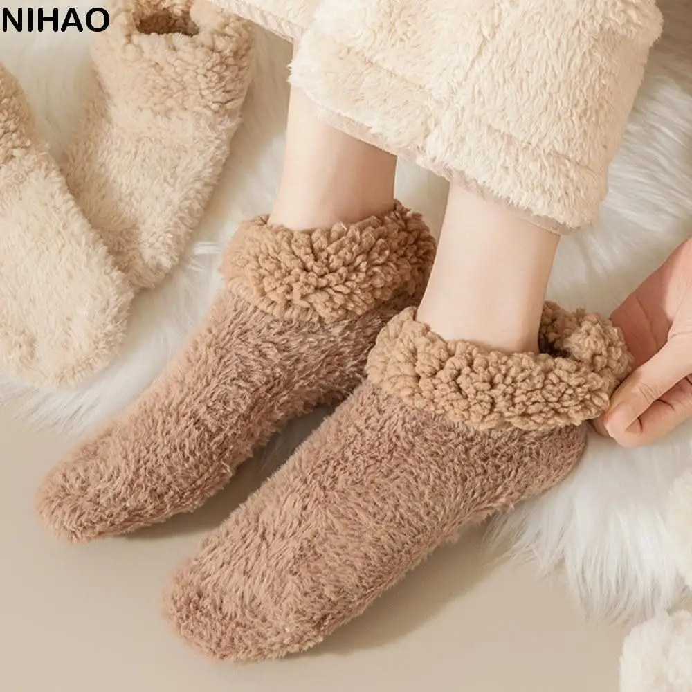 

Чулочно-носочные изделия, берберские флисовые носки для сна, сохраняющие тепло, мягкие носки-тапочки, однотонная ночная одежда, зимние чехлы для ног в помещении