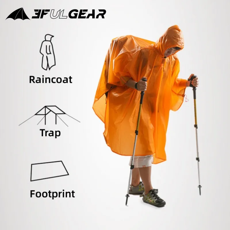 

3F UL Gear 3 in 1 Multifunctional Footprint Small Trap Waterproof And Breathable Silicone Coated Raincoat