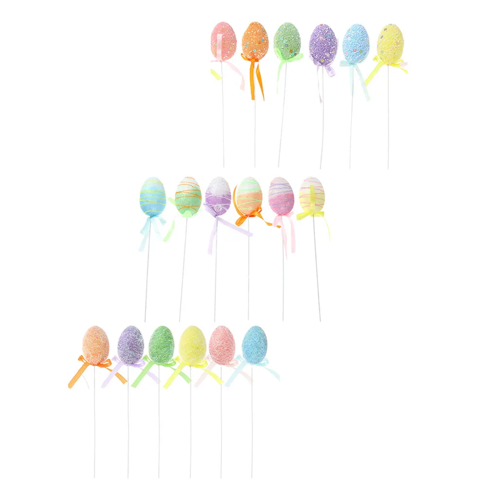 

18Pcs Easter Egg Decors High Quality Foam Eggs for Easter Party Decoration Photo Prop Office Bedroom Room Festive Atmosphere
