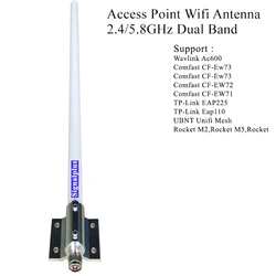 Dual Band Omni Antenna, High-gain, Wireless, Wavlink Ac600, Comfast Rocket M2, Outdoor, 5GHz, 2.4G, 5.8GHz with cable