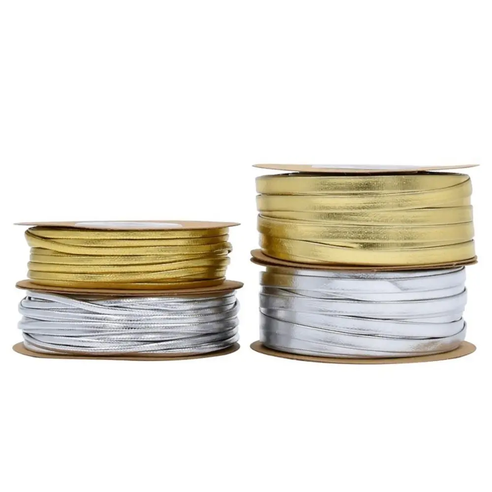 Craft Gold Silver Leather Ribbon Matte Flat Shine Rope Beading String Ribbon Home Party