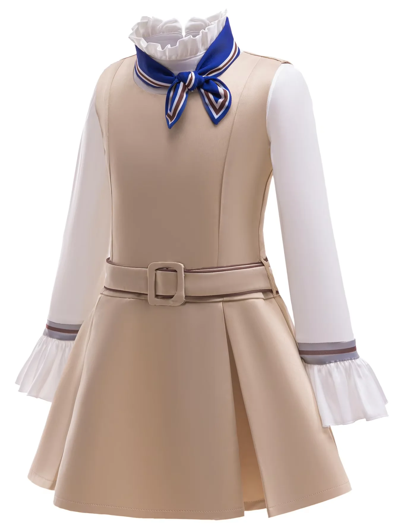 هالوين حفلة اللعب الزي الفتيات كوس فستان طفل براون الزي الرسمي مجموعة AI دمية فيلم الرعب مرحلة الأداء الملابس 3-10Y جير