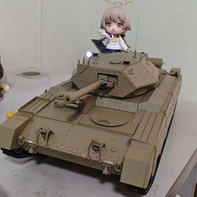 Coolbank 1/16 Scale British Crusader Tank Remote Control Military Model Toy with Sound Light Smoke Features RC Tank Toy
