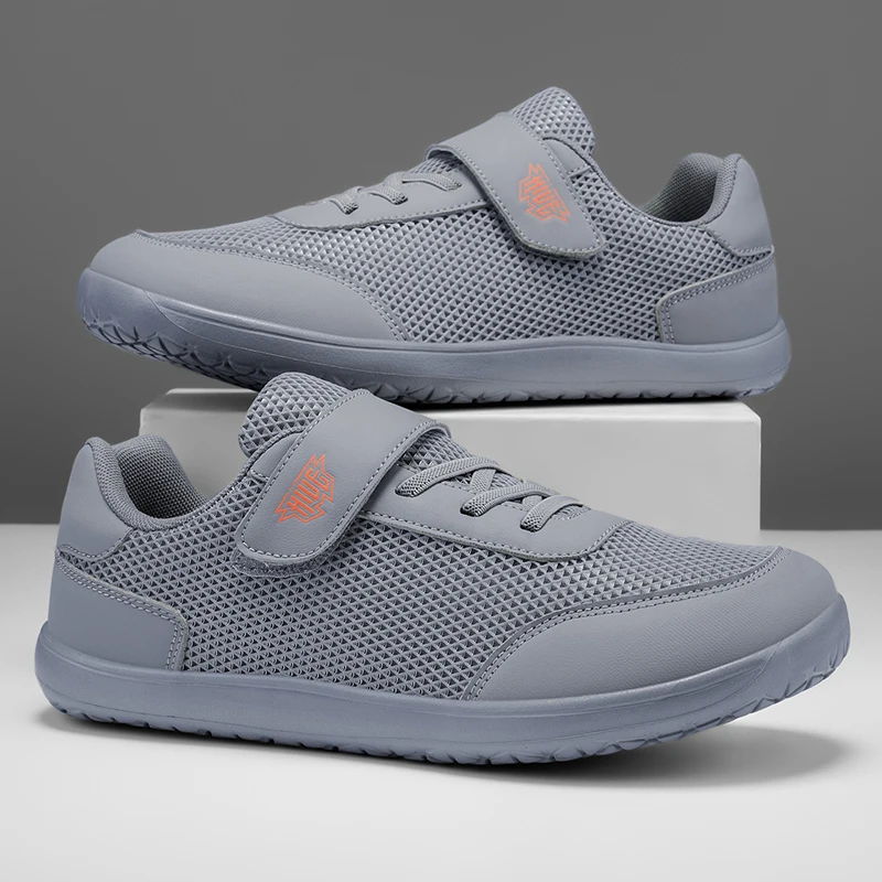 Unisex Breathable Mesh Slip-On Casual Walking Shoes Lightweight Comfortable Wide Head Design Easy to Wear Magic Tape Closure