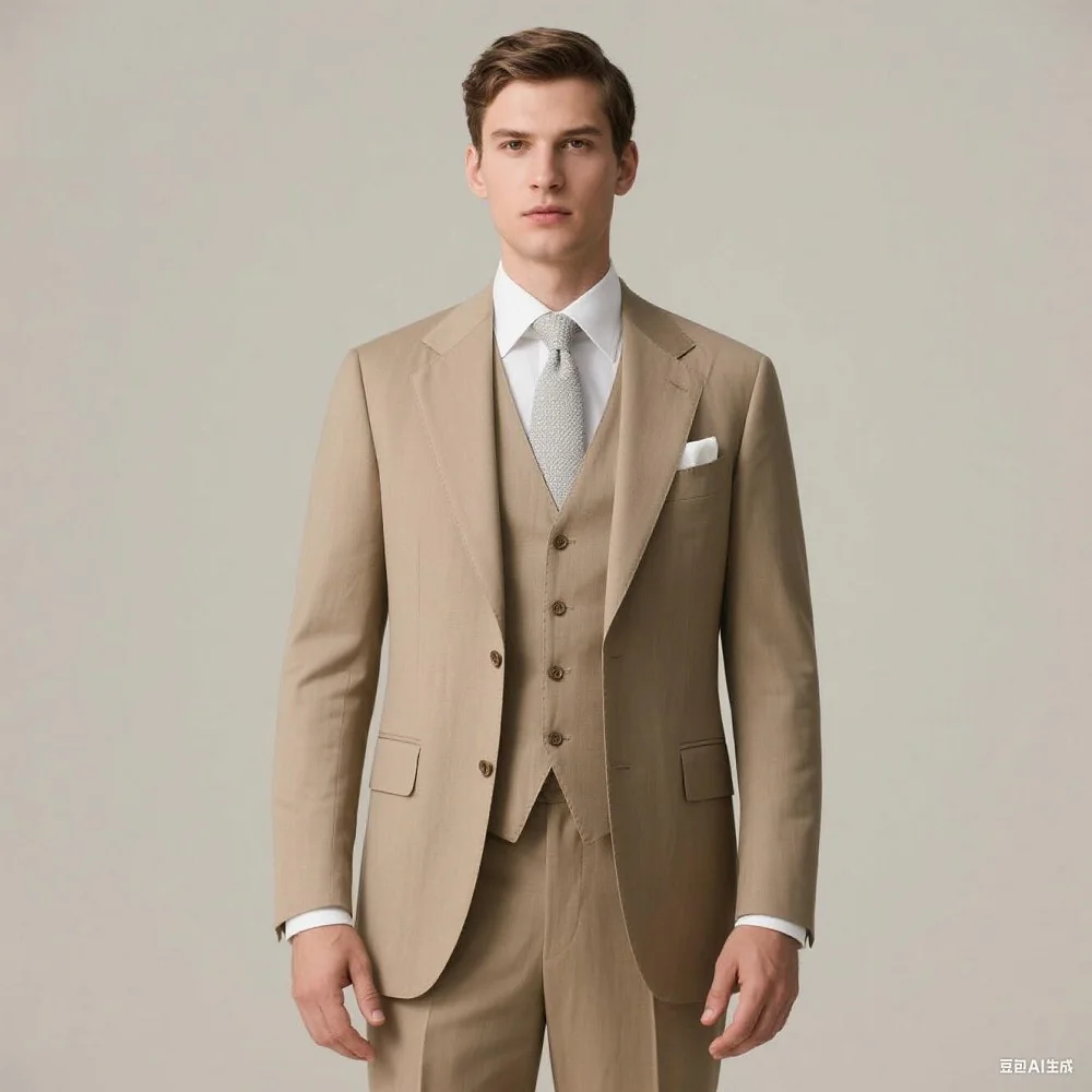 

Elegant Solid Slim Fit Men Suits Two Buttons 3 Pieces Jacket Vest Pants High Quality Business_Wedding Male Clothing +vest+pants)