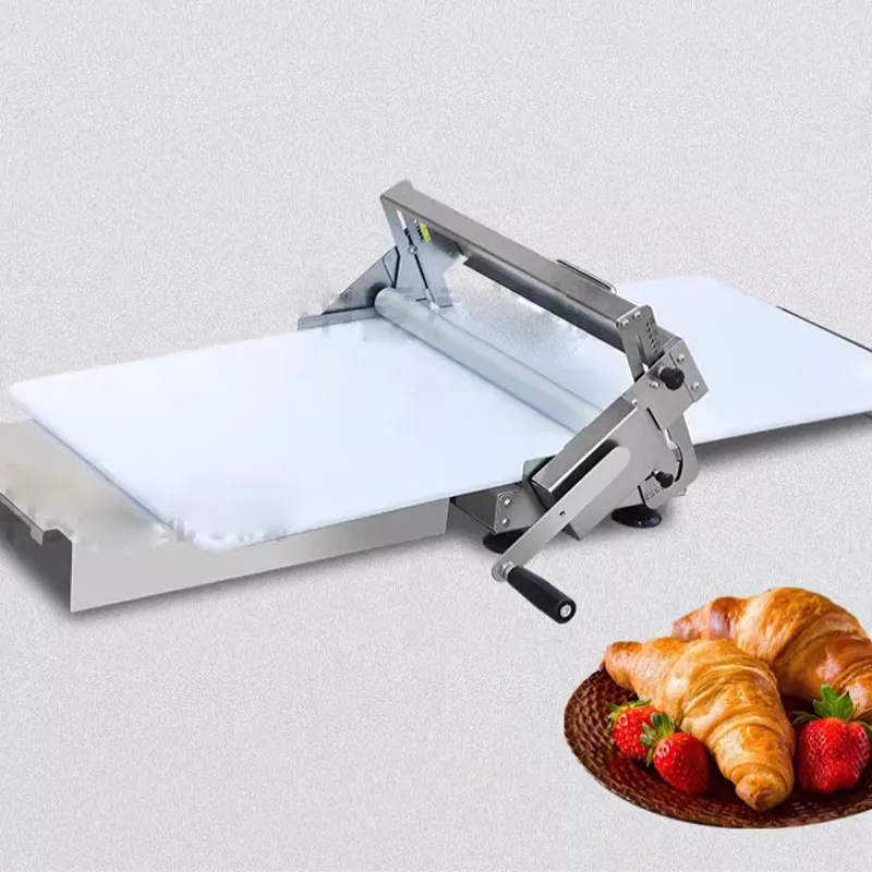 

Hand Crank Dough Sheeter Stainless Steel Puff Pastry Laminating Machine Dough Flattener Laminator Maker Croissant Bakery Tool