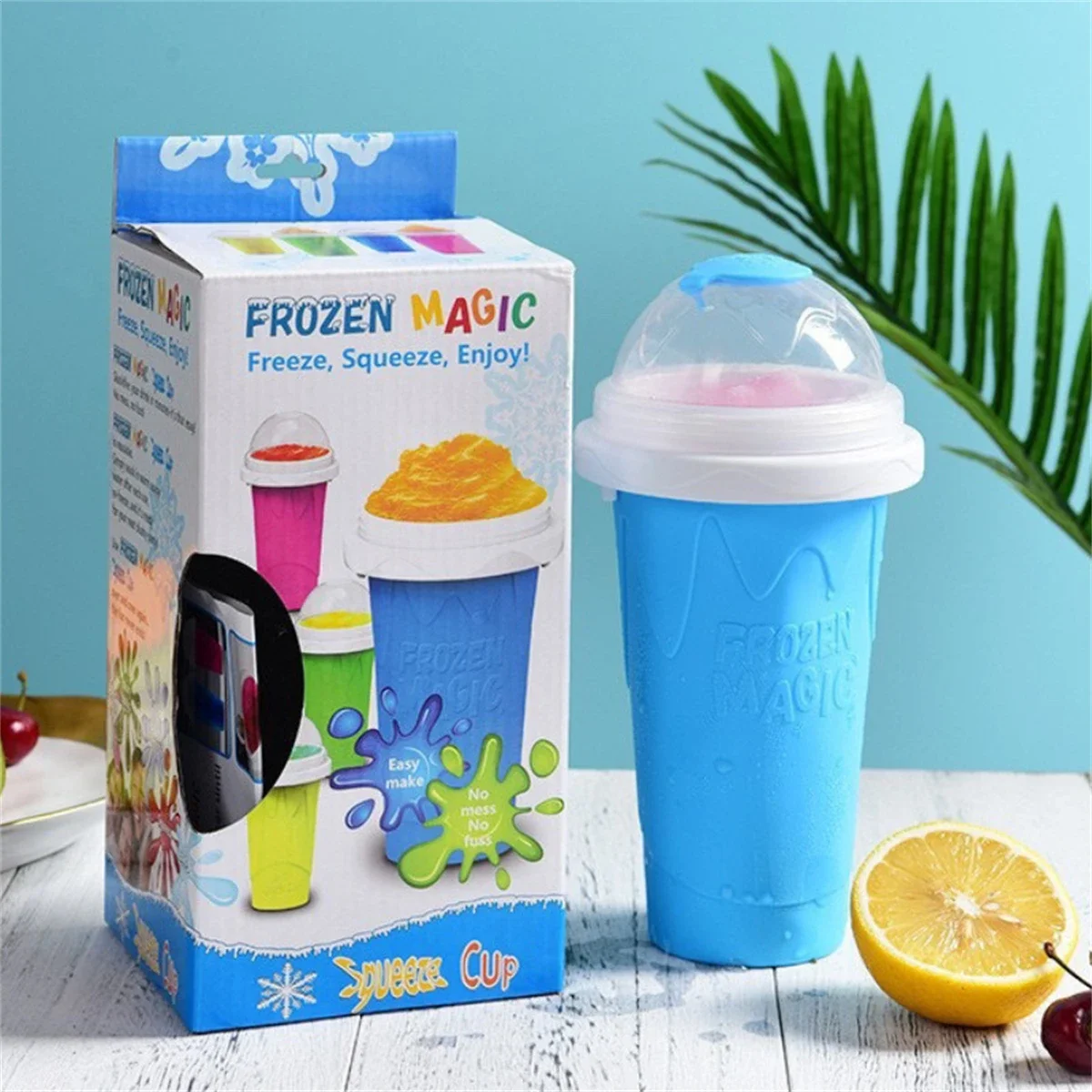 Homemade Smoothie Cup Quick-Frozen Ice Cream Milkshake Bottle Summer DIY Juice Iced Cup Freezed Portable Squeeze Slushie Cups - view 2