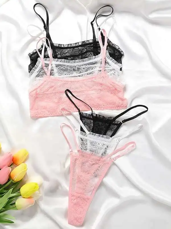 สไตล์ฝรั่งเศสลูกไม้ทองลูกไม้ดอกไม้พิมพ์ชุดบิกินี่สําหรับผู้หญิงBackless Wrapหน้าอกSuspendersบิกินี่Charming FCE6