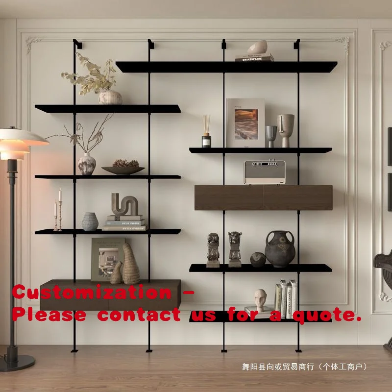 

Customize.Light Luxury Bookshelf with Light Partition Storage Rack Living Room Office Shoe Store Display Rack Open Display Rack