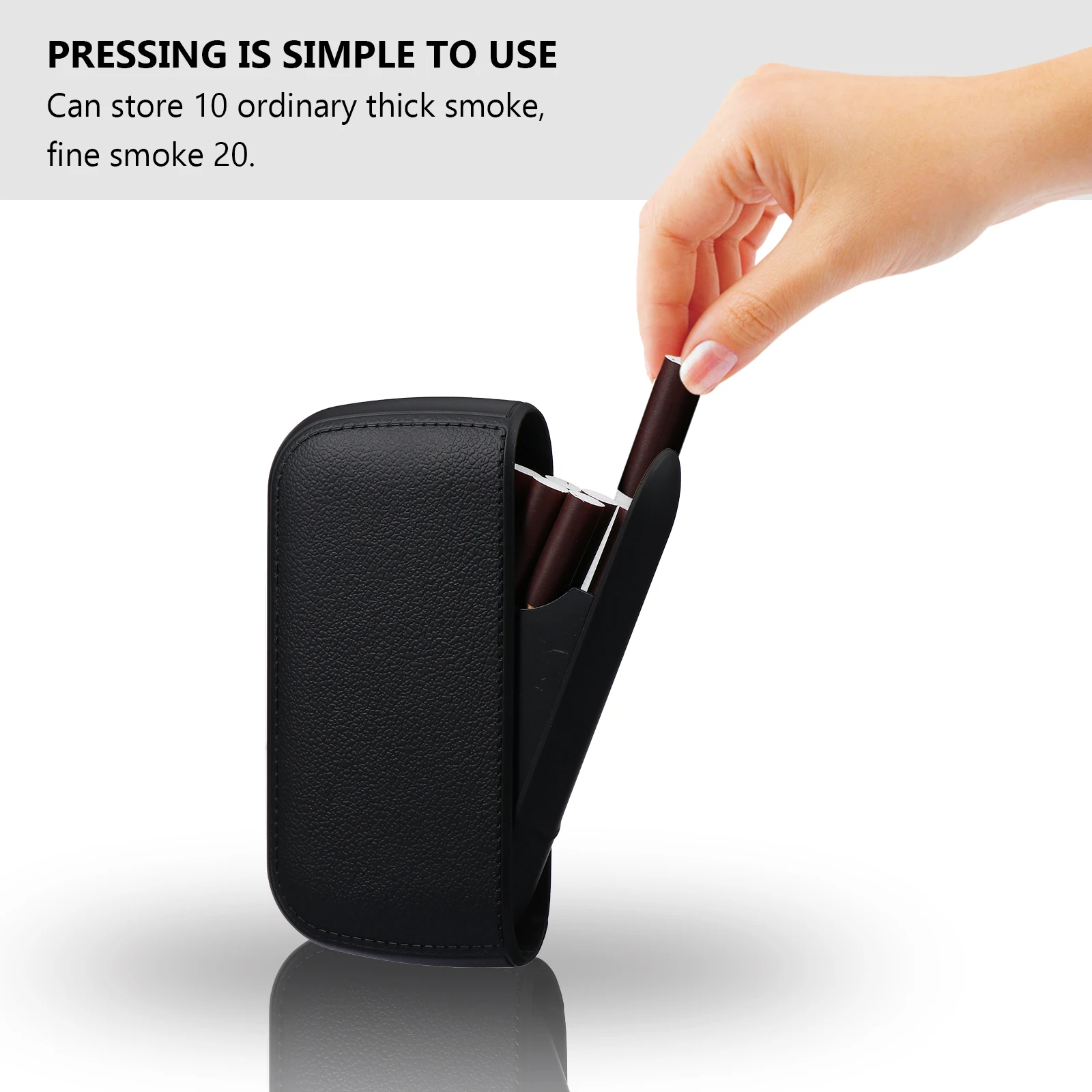 

1pc Slim Portable Cigarette Case Waterproof Pu Plastic Smoke Box Travel Cigar Container Storage Sealed Box Fine Thick