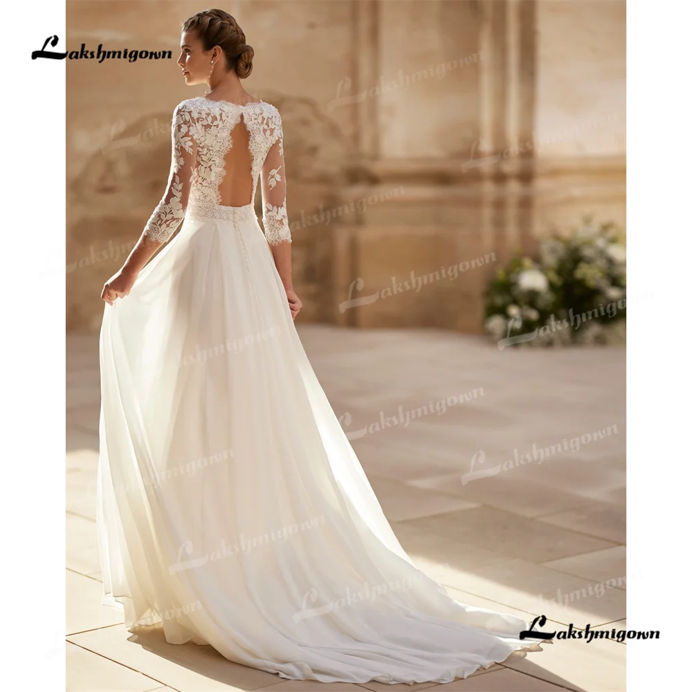 Lakshmigown V Neck A Line Wedding Dress 2025 Court Train Wedding Gown Customized свадебное платьеvestidos de novia 2025vestidos image 2