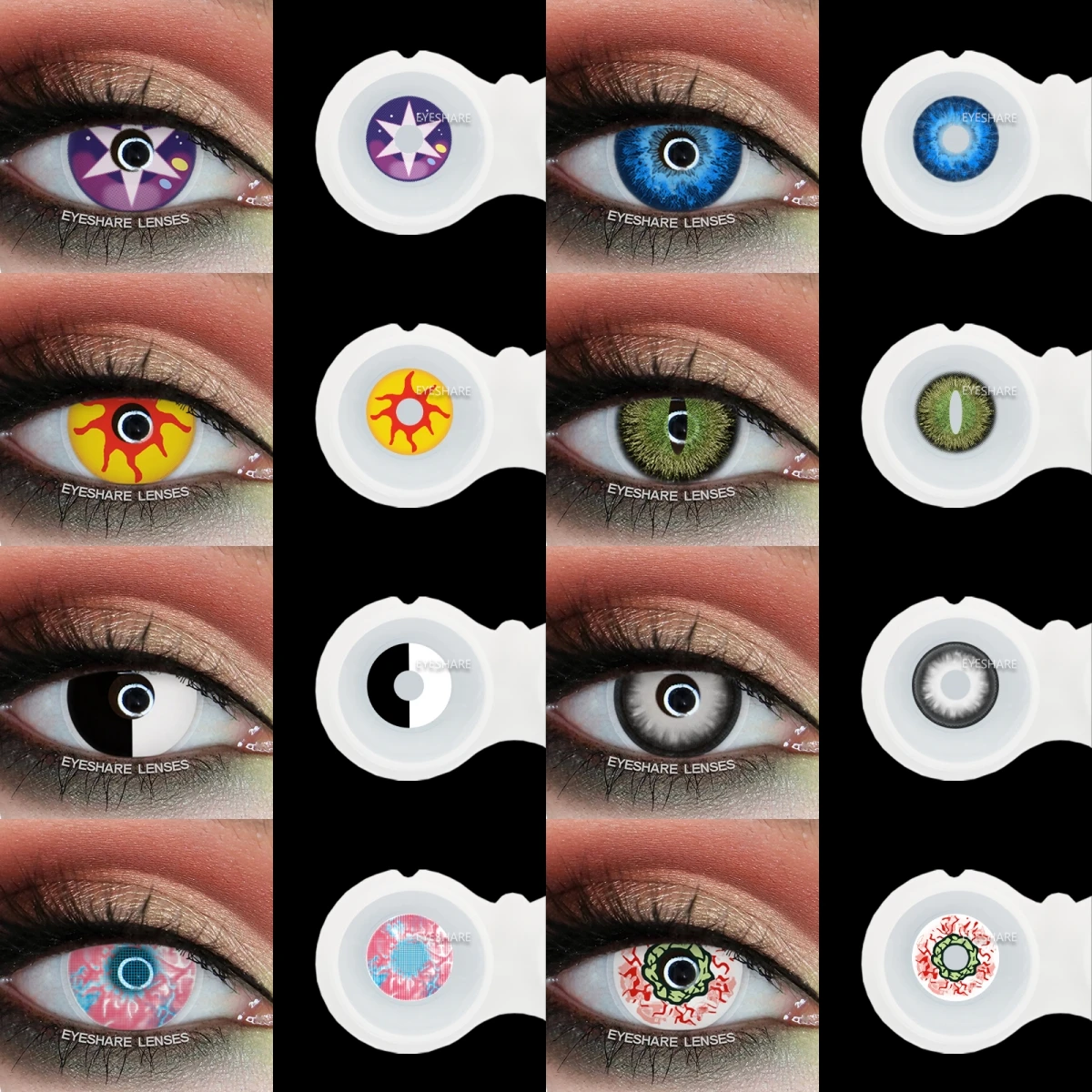 AMARA 1 Paar Halloween-Farbkontaktlinsen für Augen, Anime, Cosplay, farbige Linsen, jährliche bunte Linse, farbige Kontaktlinsen