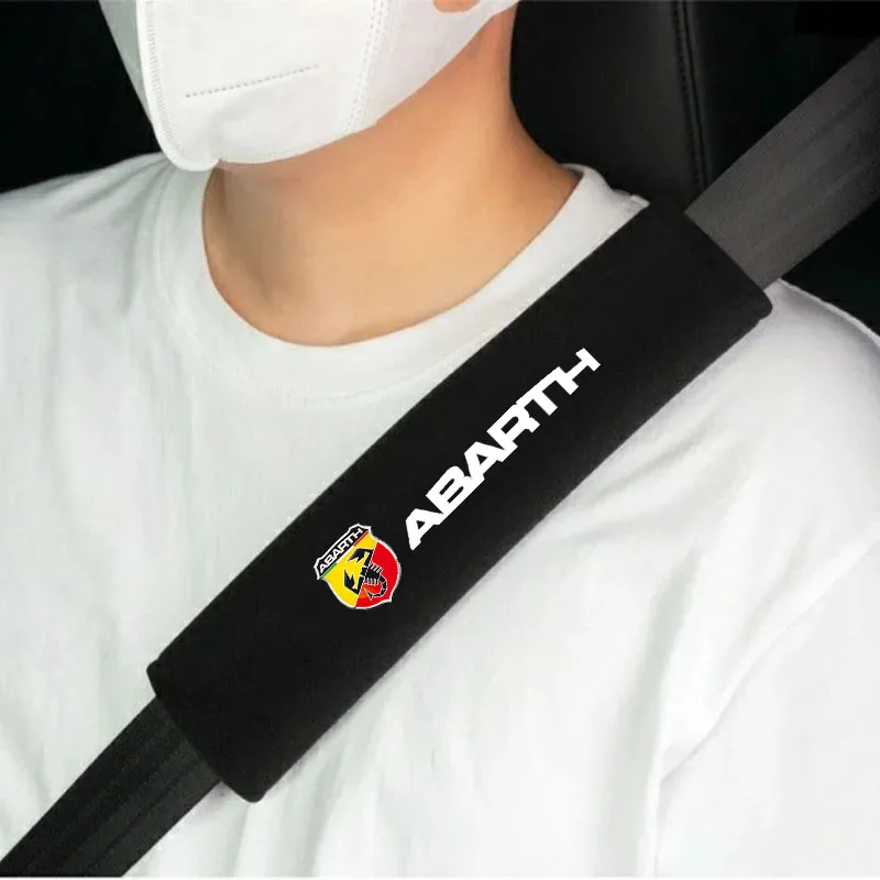 2pcs Car Seat Belt Cover For ABARTH 595 500 124 Spider PUNTO Shoulder Protector for Car Seat Belts Auto Accessories