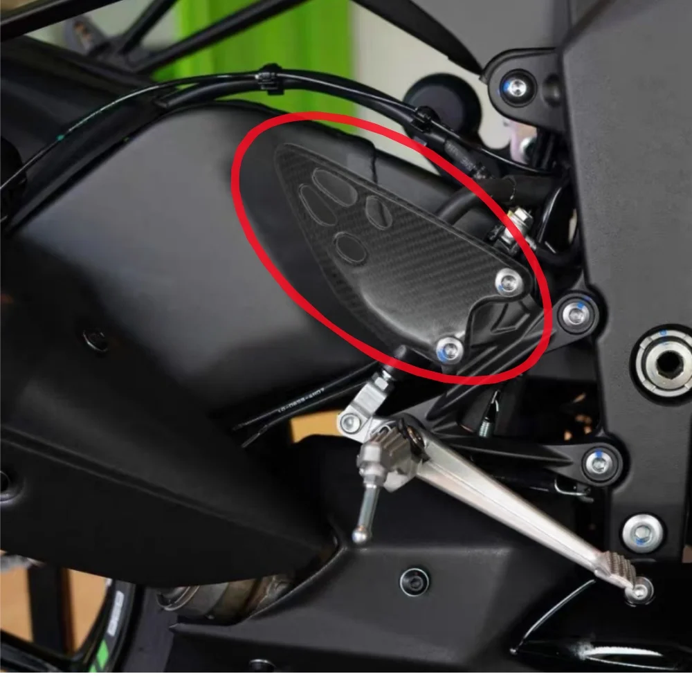 Foot Rests For Kawasaki ZX 6R ZX-6R ZX6R 2024 2019-2023 Real Carbon Fiber Motorcycle Accessories Fairing Heel Guards plates