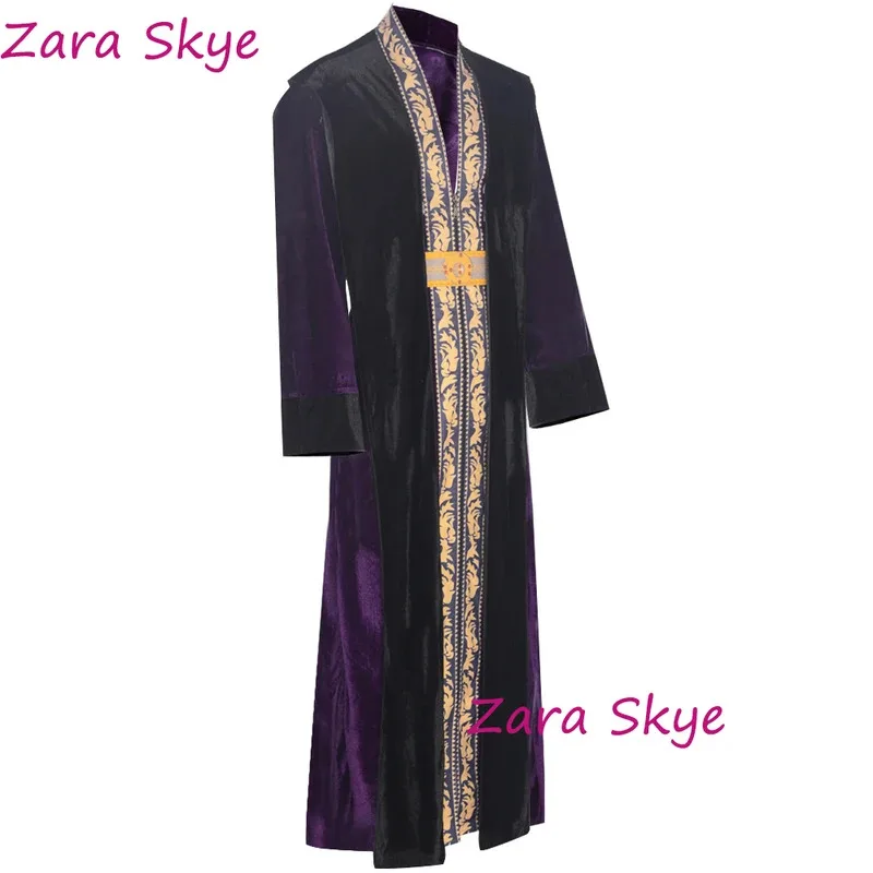 

CyHogwarts School Albus Dumbledore Cosplay，purple wizard robesTop adult Men Purple fantasy costume Role Role Halloween Carnival