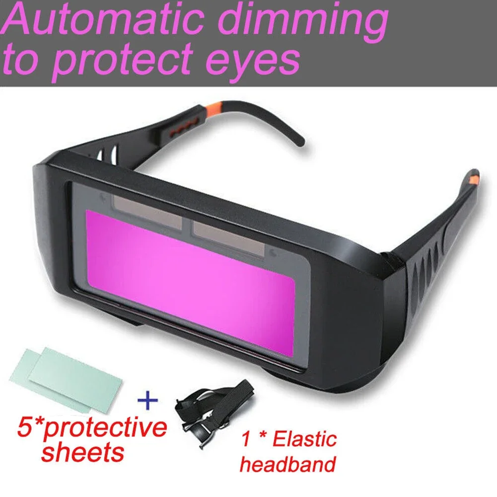 

1pcs Auto Darkening Welding Helmet Welder Glasses 152 * 65mm Automatic Dimming Welder Glasses PC Plastic For Welding