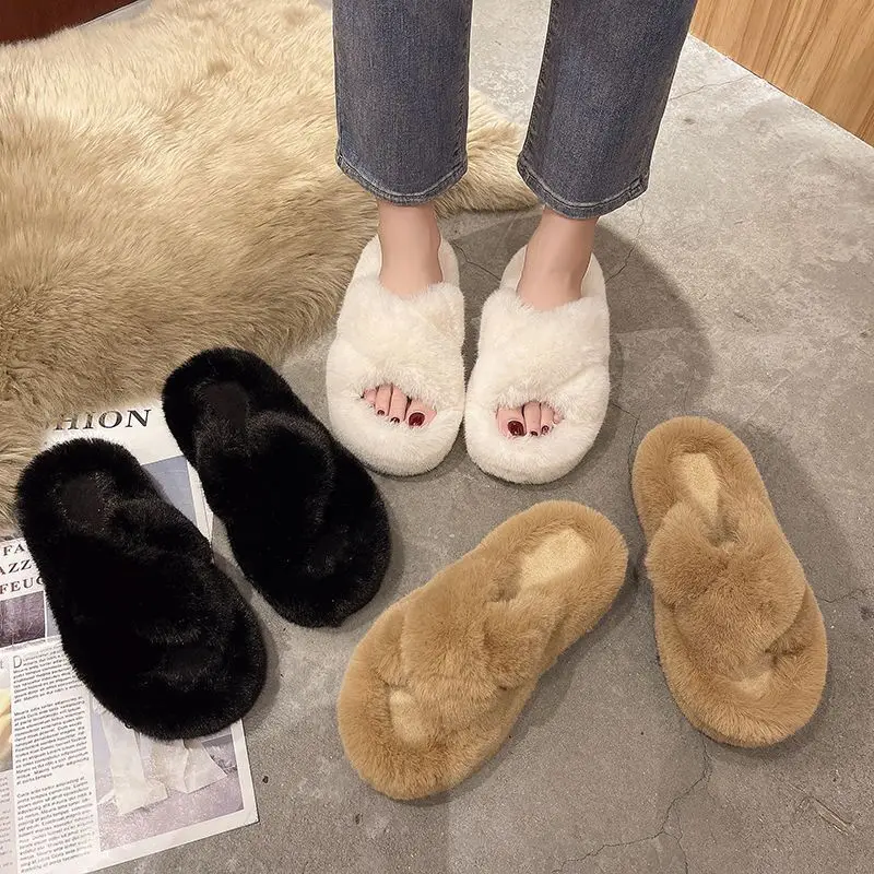 Mao Mao Slippers Women's Casual Classic New Korean Edition Anti slip Soft Sole Home Cotton Slippers for Autumn and Winter