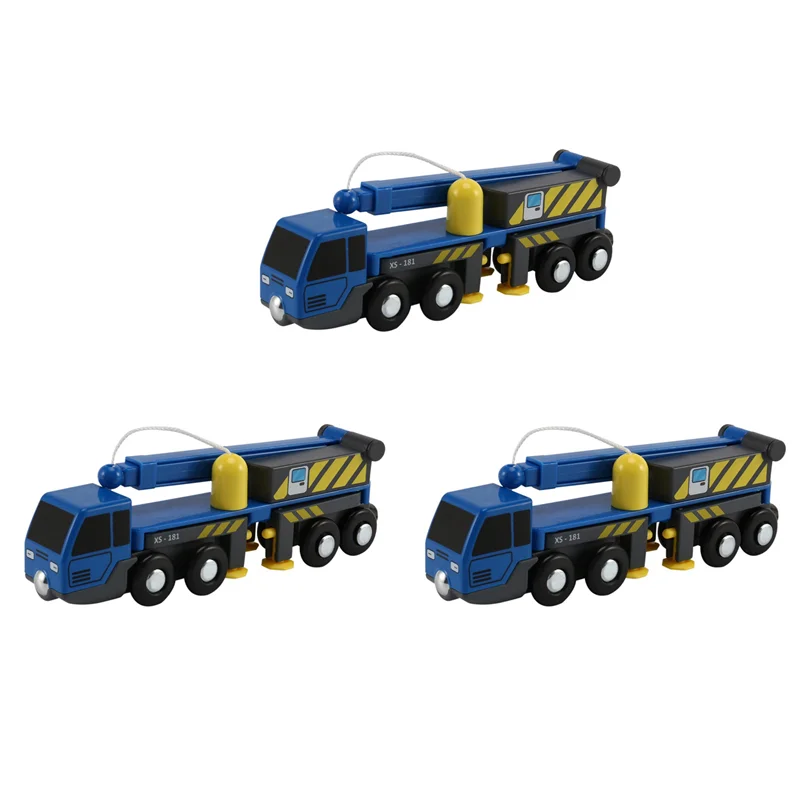 

DELAM-3X Multifunctional Train Set Accessories Mini Crane Truck Vheicles Compatible With Wooden Tracks Railway