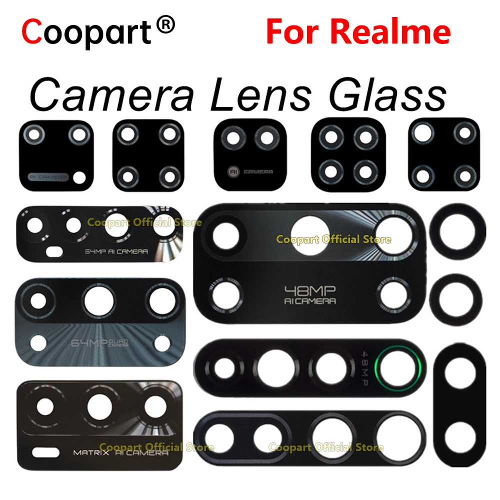 New Main Rear Back Camera Glass Lens For Realme 3 Pro 5 6 7 8 5G 5i 6i 7i 8i Global C1 C3 C11 C21 C25 XT X2 Pro Replacement Part