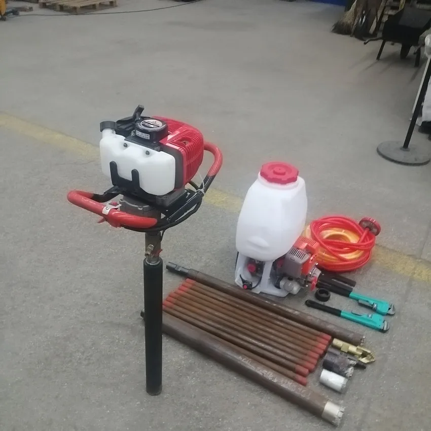 

Customized 3HP one 46mm and one 60mm core drilling barrel with diamond drilling bit backpack handheld coring drilling rig