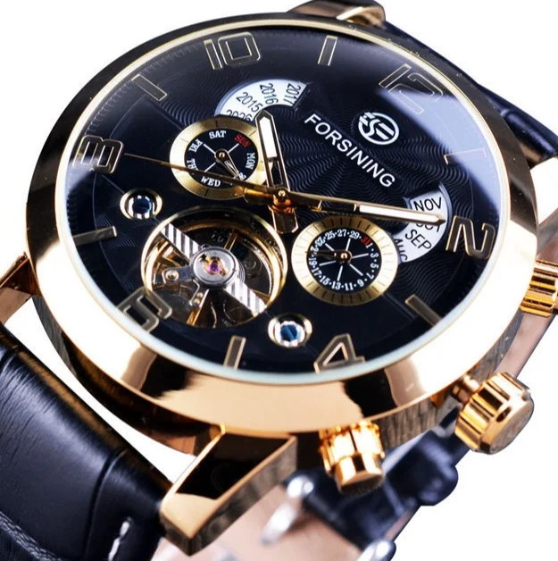 Hot selling 2024 new men\'s automatic mechanical watch year month calendar display watch shipped within 48 hours