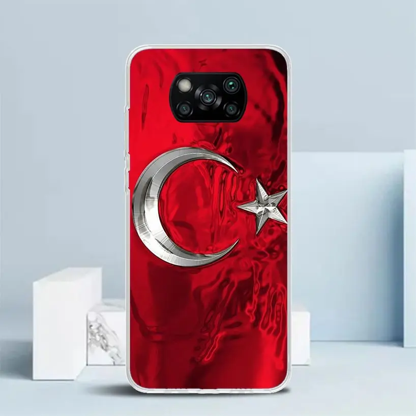 Turkey Turkish Flag Silicon Call Phone Case For Xiaomi Poco X3 Nfc X5 X6 F6 F5 Pro M5S M5 X4 F4 GT M4 M3 F3 F2 F1 M2 Cover X3 Nf