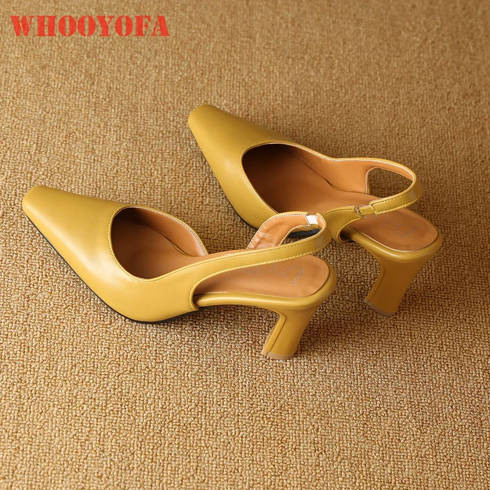 

Новые летние милые желтые черные женские сандалии с открытой пяткой, модные женские туфли телесного цвета на высоком каблуке, большие маленькие размеры 32, 43 46