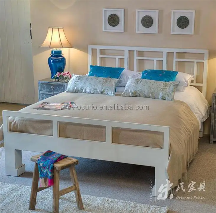 2018 Chinese Style Antique Solid Wood Double Bed Designs