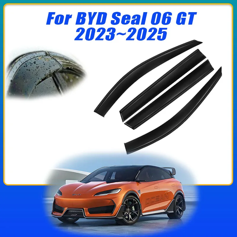 4PCs For BYD Seal 06 GT 2024~2025 2023 Door Smoke Deflector Windshield Car Side Window Visors Trim Rain Eyebrow Accessories