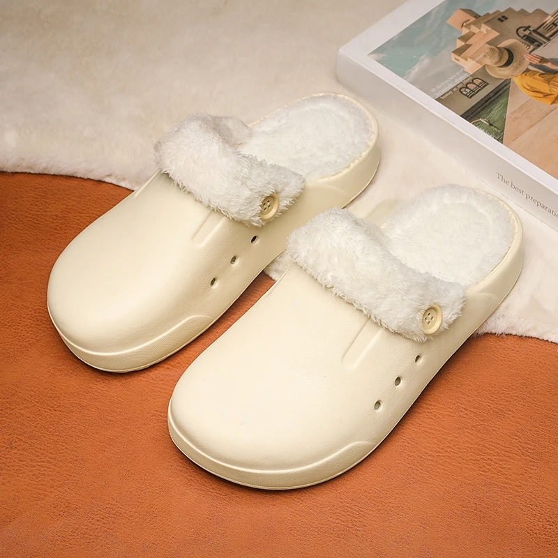 Winter Men's Warm Slippers Cotton Slippers Outdoor Indoor Warm Shoes Mens Women Home Bedroom Plush Warm Slippers Big Size 46 47 image 3