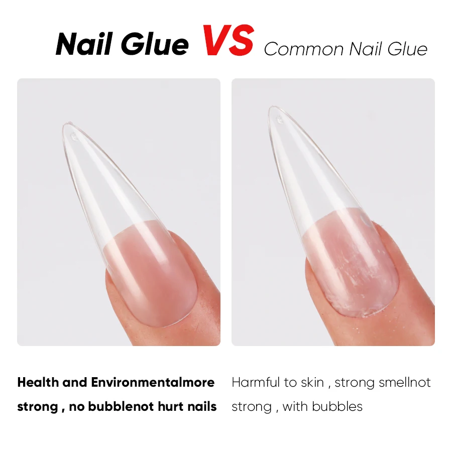 5 pezzi colla per Nail Art ad asciugatura rapida Glitter strass acrilici UV stampa sulle unghie colla per unghie adesiva forte suggerimenti falsi