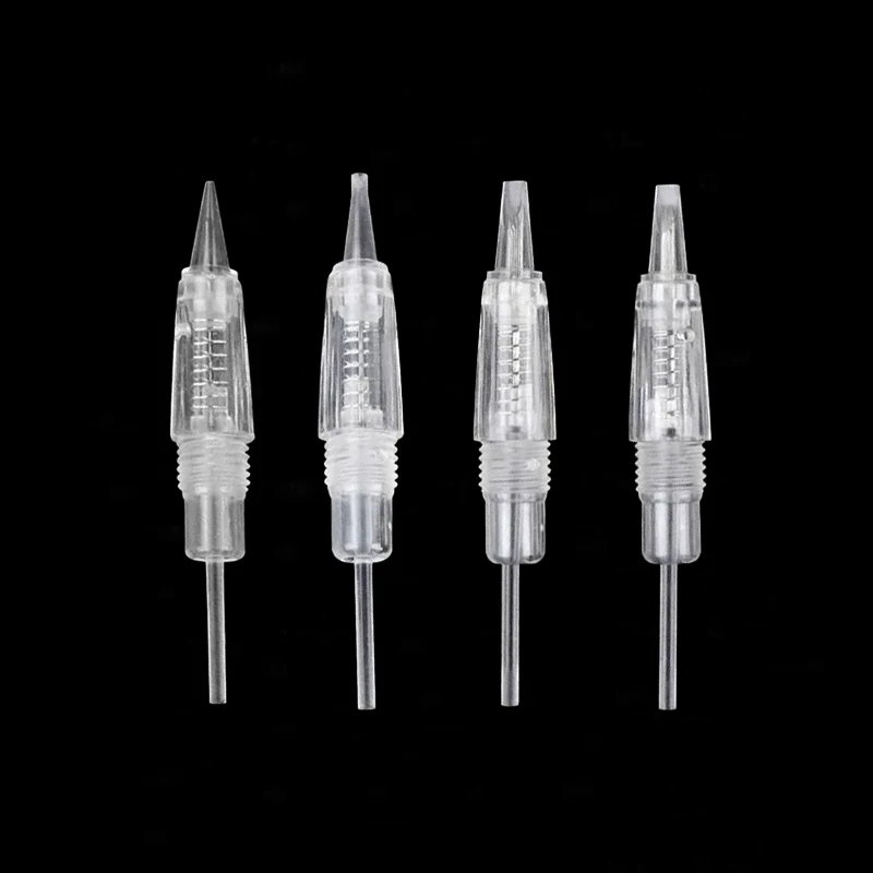 10/50/100 PCS Tattoo Needle Cartridge Tip Tattoo Supplies For Charment Permanent Makeup Micropigmentation MTS Microblading