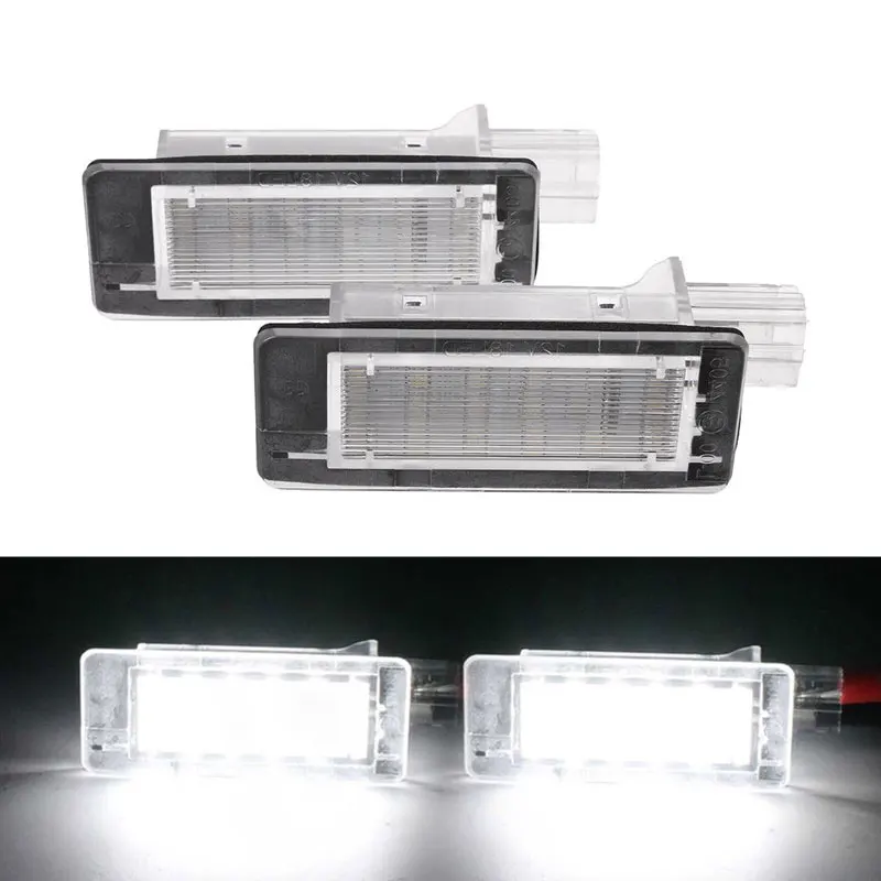 2Pcs LED License Number Plate Light For Renault Espace Scenic Laguna Fluence Captur Dacia Duster Lodgy Logan Modus FL 8200013577