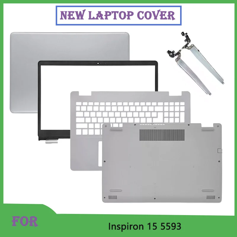 NEW For Inspiron 15 5593 Series Laptop Shell LCD Back Cover/Front Bezel Frame/Palmrest/Lower Bottom Case/Hinges Silver 15.6